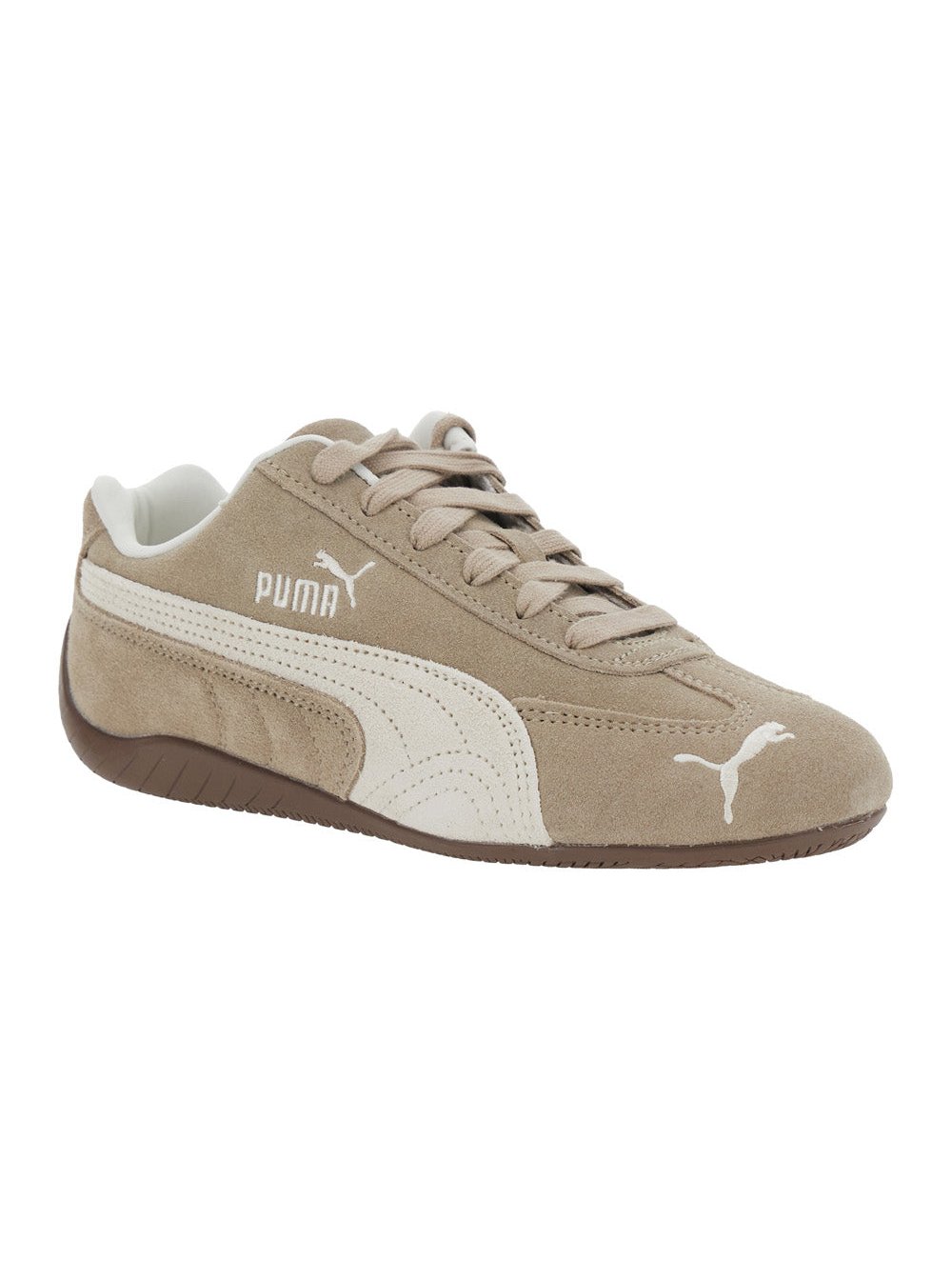 Puma Suede and Leather Low-Top Sneakers — Beige, view 2