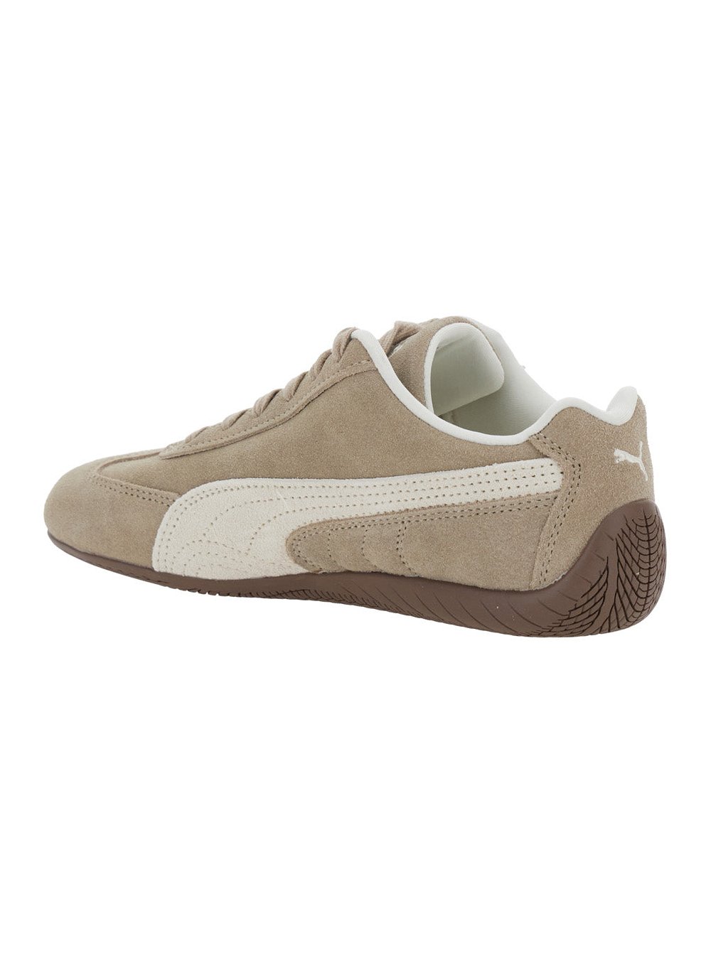 Puma Suede and Leather Low-Top Sneakers — Beige, view 3