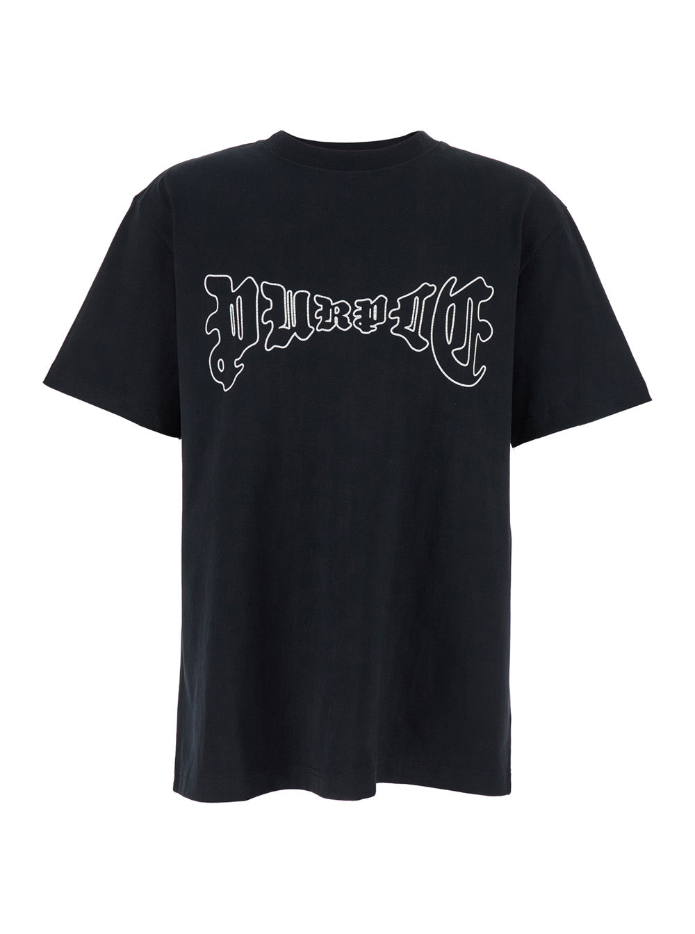 Purple Brand Logo-Print Crewneck T-Shirt — Black by Purple Brand