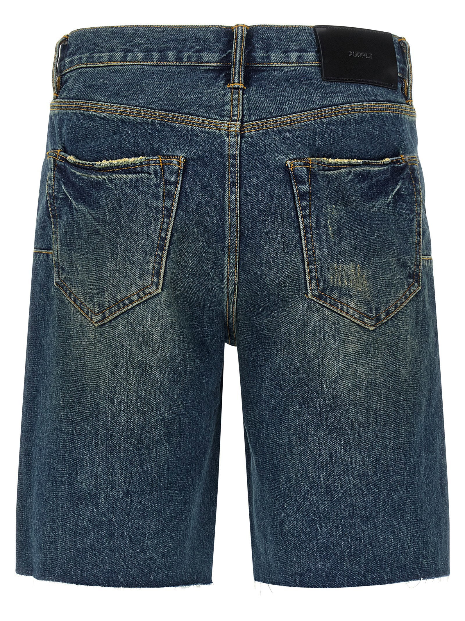 Purple P059 Denim Shorts — Blue, view 2
