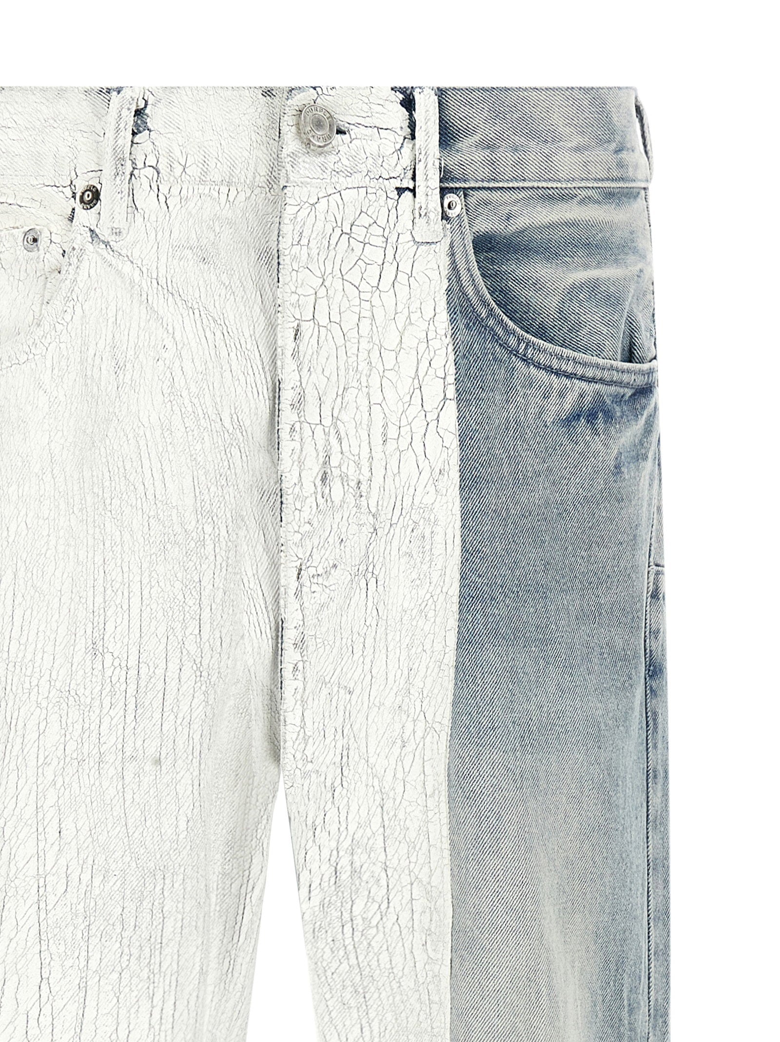 Purple Crackle Silver Colorblock Jeans — Multi, view 3