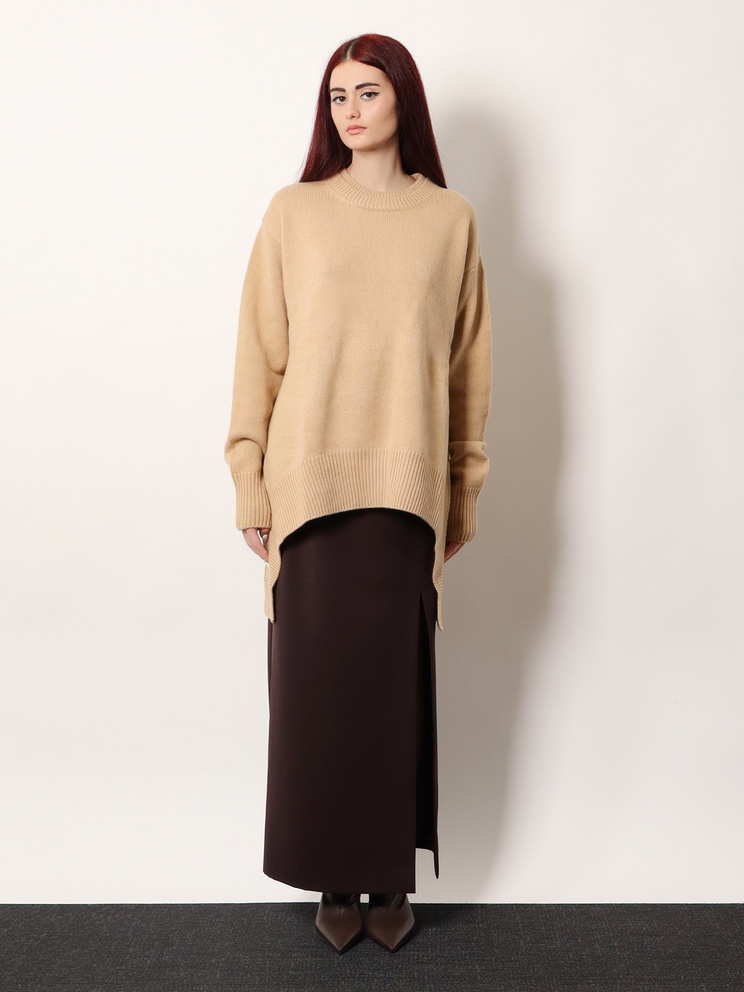 R2w Wool and Cashmere Blend Sweater — Beige, view 2