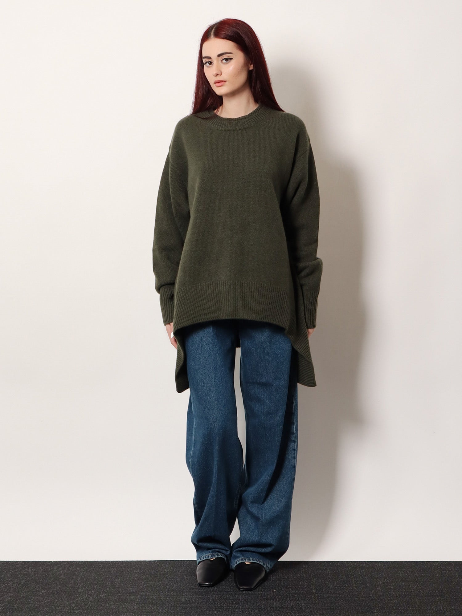 R2w Wool and Cashmere Sweater — Green, view 2