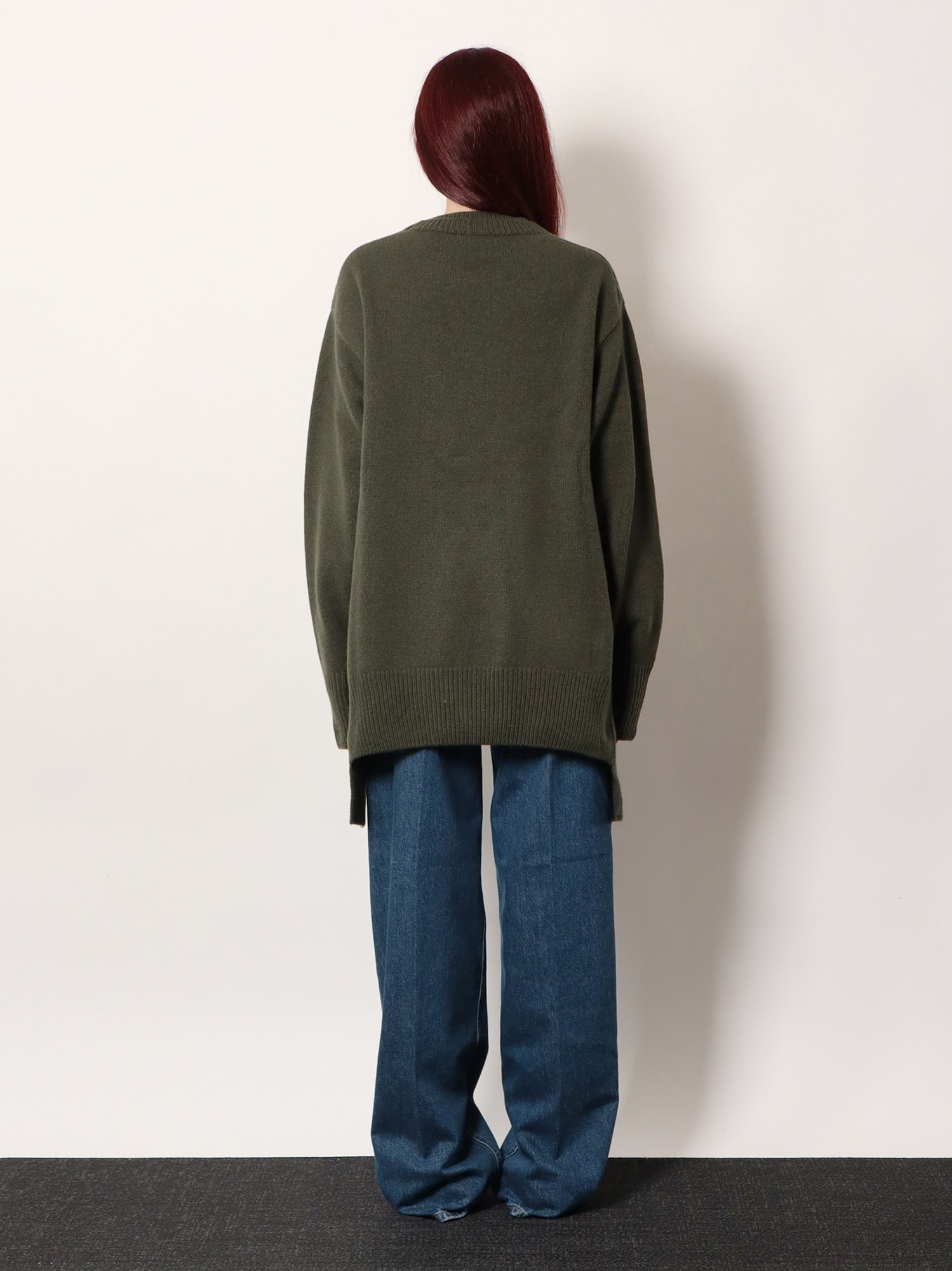 R2w Wool and Cashmere Sweater — Green, view 3