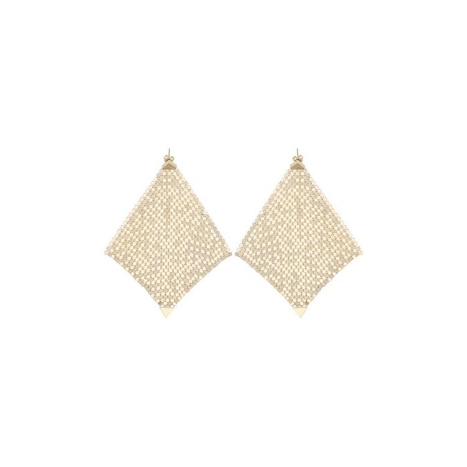 Rabanne Pixel Chainmail Earrings — Gold by Rabanne