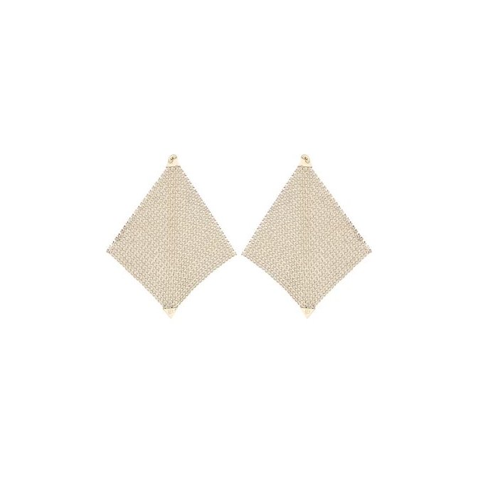 Rabanne Pixel Chainmail Earrings — Gold, view 2