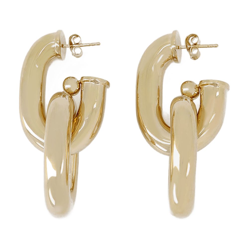 Rabanne Gold Link Hoops Earrings — Gold, view 2