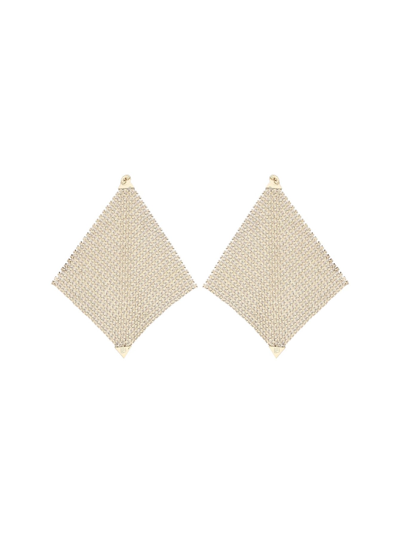 Rabanne Pixel Chainmail Earrings — Gold, view 2