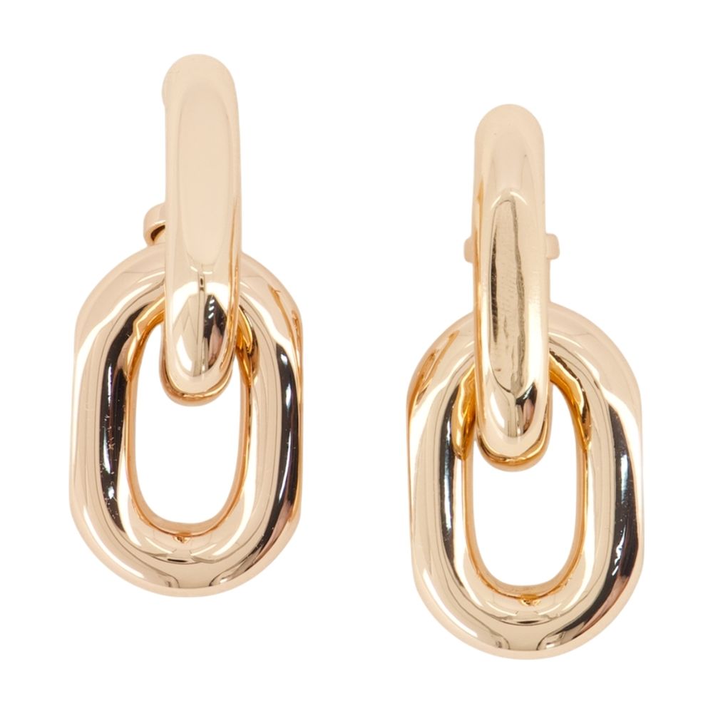 Rabanne Chunky Chain-Link Earrings — Rose gold, view 2