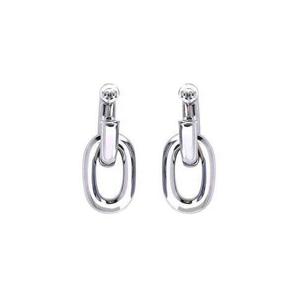 Rabanne Double XL Link Earrings — Silver, view 2