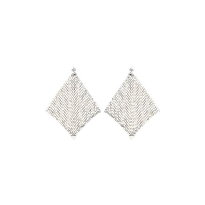 Rabanne Pixel Chainmail Earrings — Silver by Rabanne