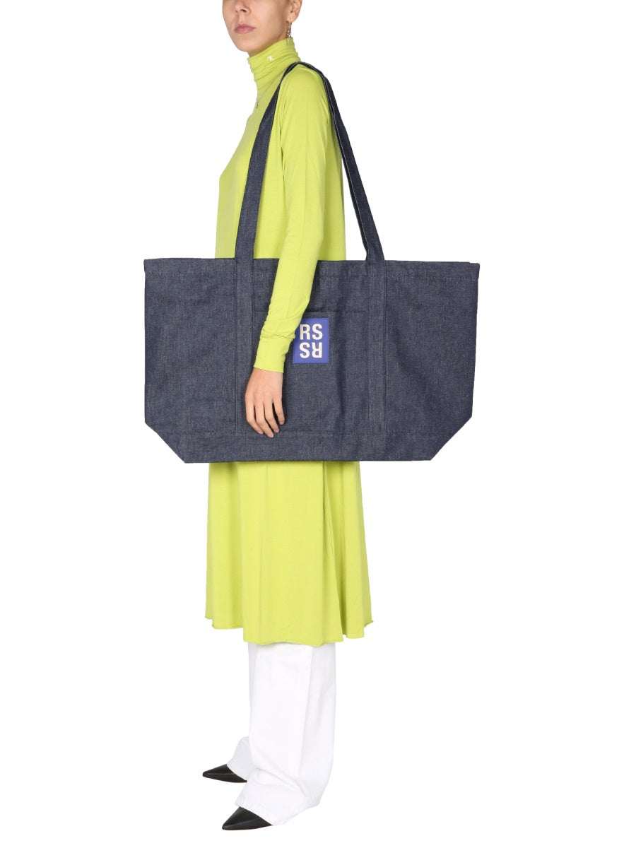 Raf Simons Embroidered Jersey Dress — Green, view 3