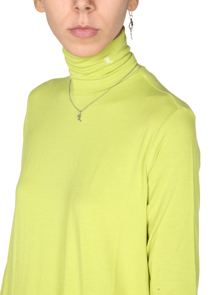Raf Simons Embroidered Jersey Dress — Green, view 4