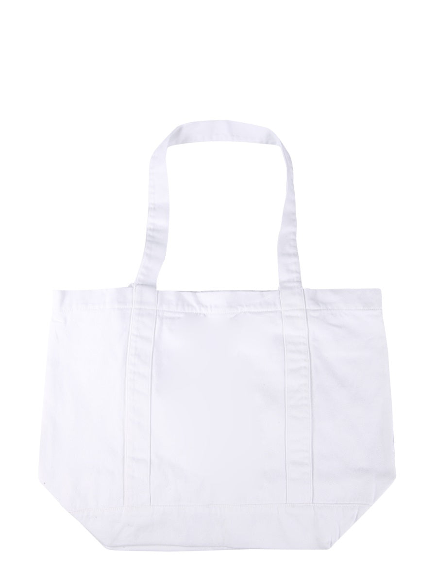 Raf Simons Logo Cotton Shoulder Bag — White by Raf Simons