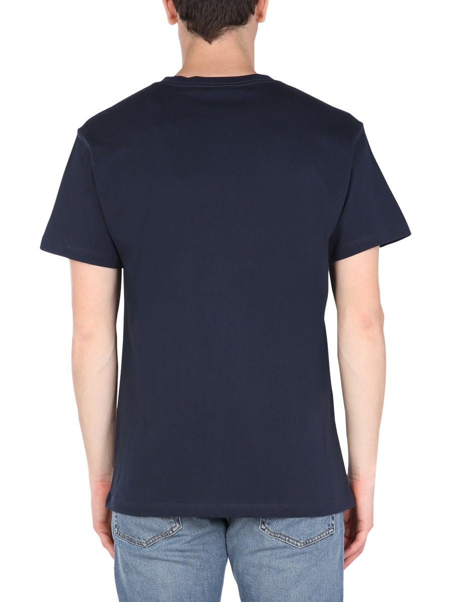 Raf Simons Crew Neck Cotton T-Shirt — Blue, view 2