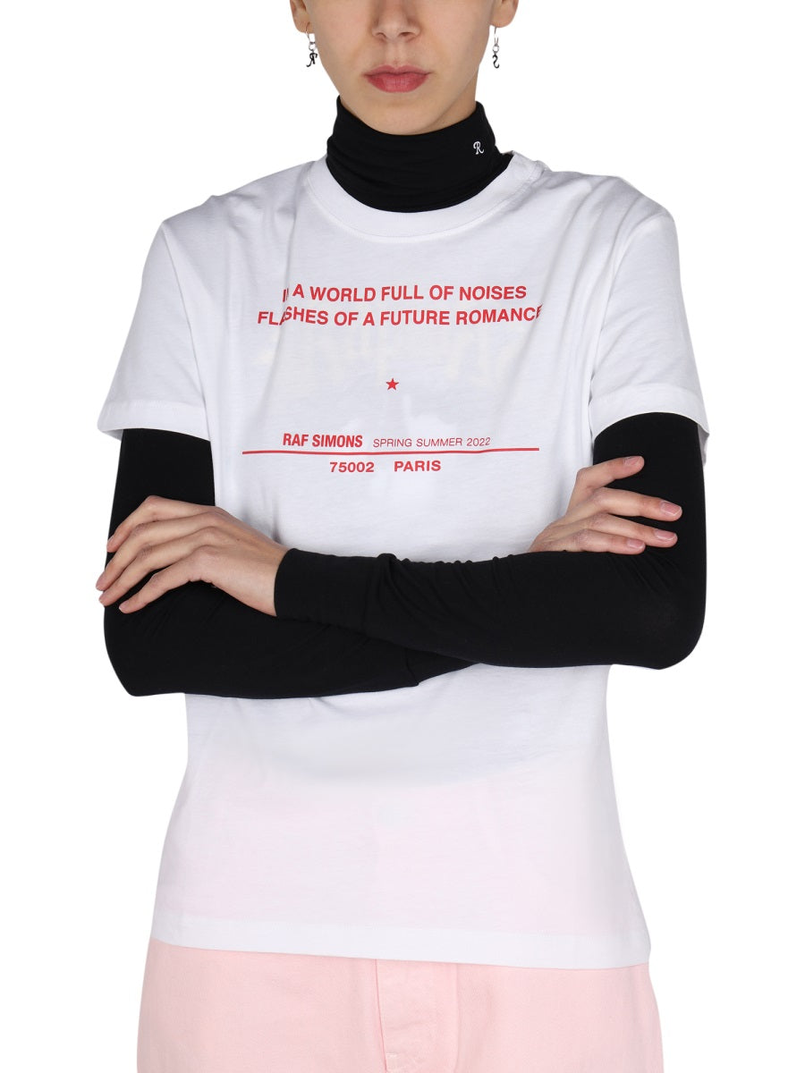 Raf Simons Logo Print T-Shirt — White, view 4