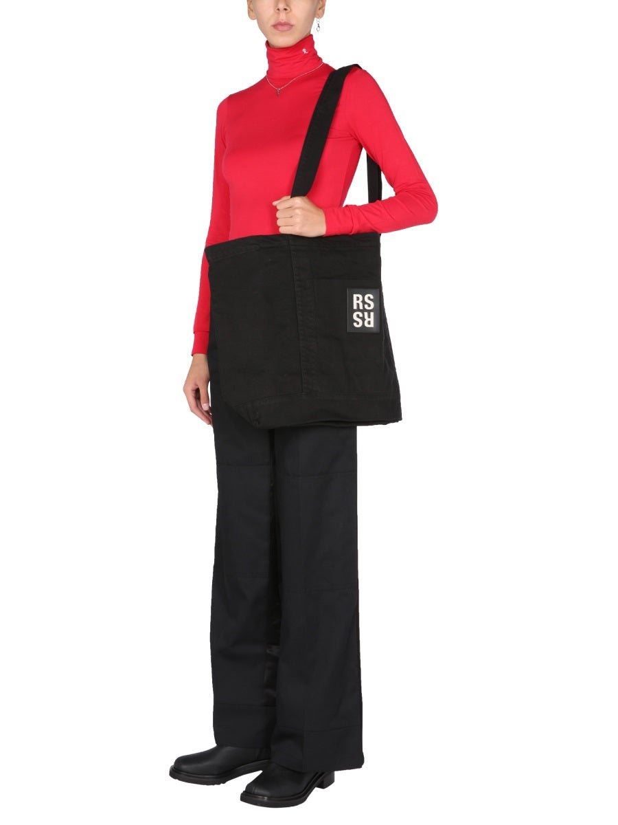 Raf Simons Embroidered Cotton Turtleneck Sweater — Red by Raf Simons