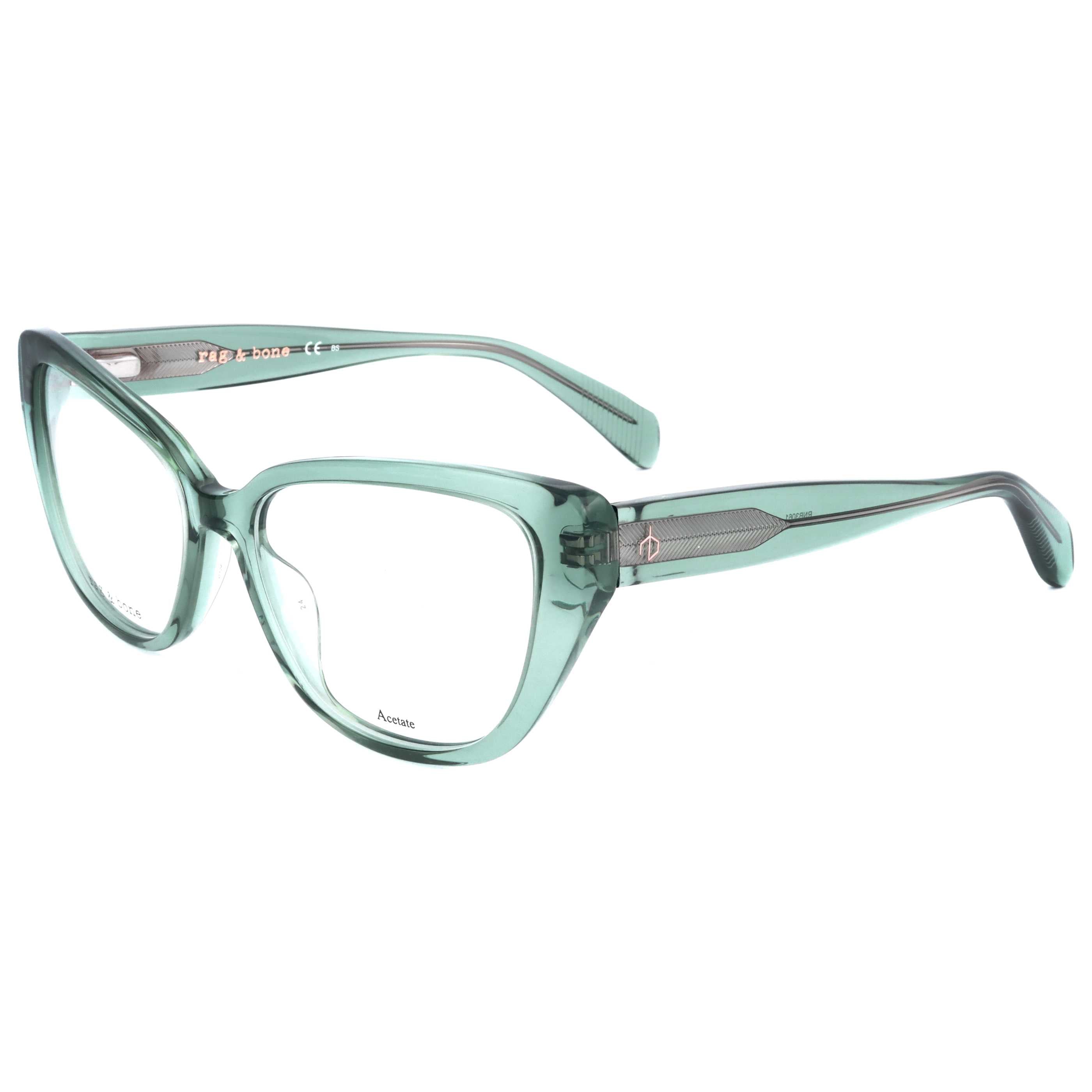 Rag & Bone RNB30611ED54 Cat-Eye Acetate Eyeglasses — Green by Rag & Bone