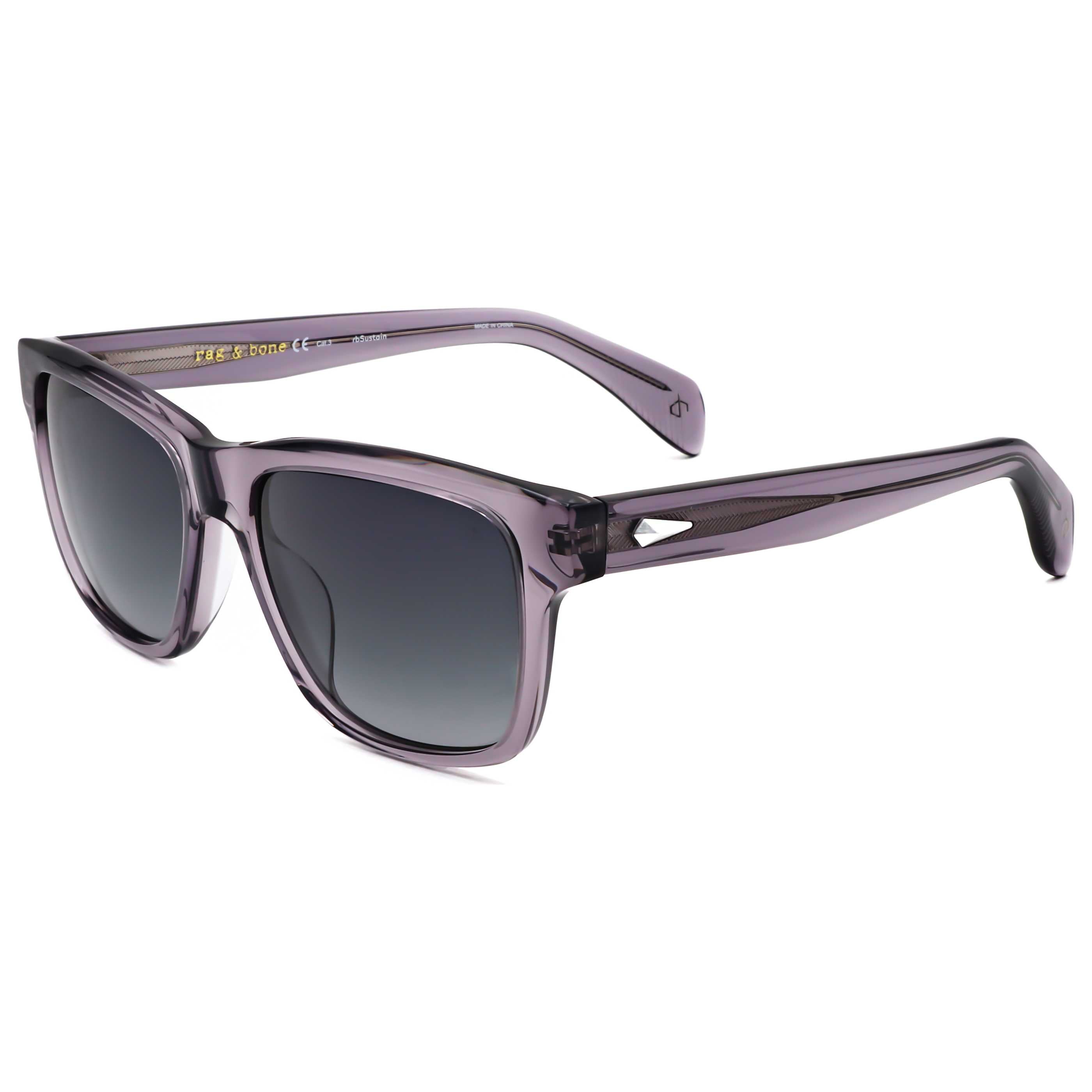 Rag & Bone RNB5041SKB754 Square Acetate Sunglasses — Gray by Rag & Bone
