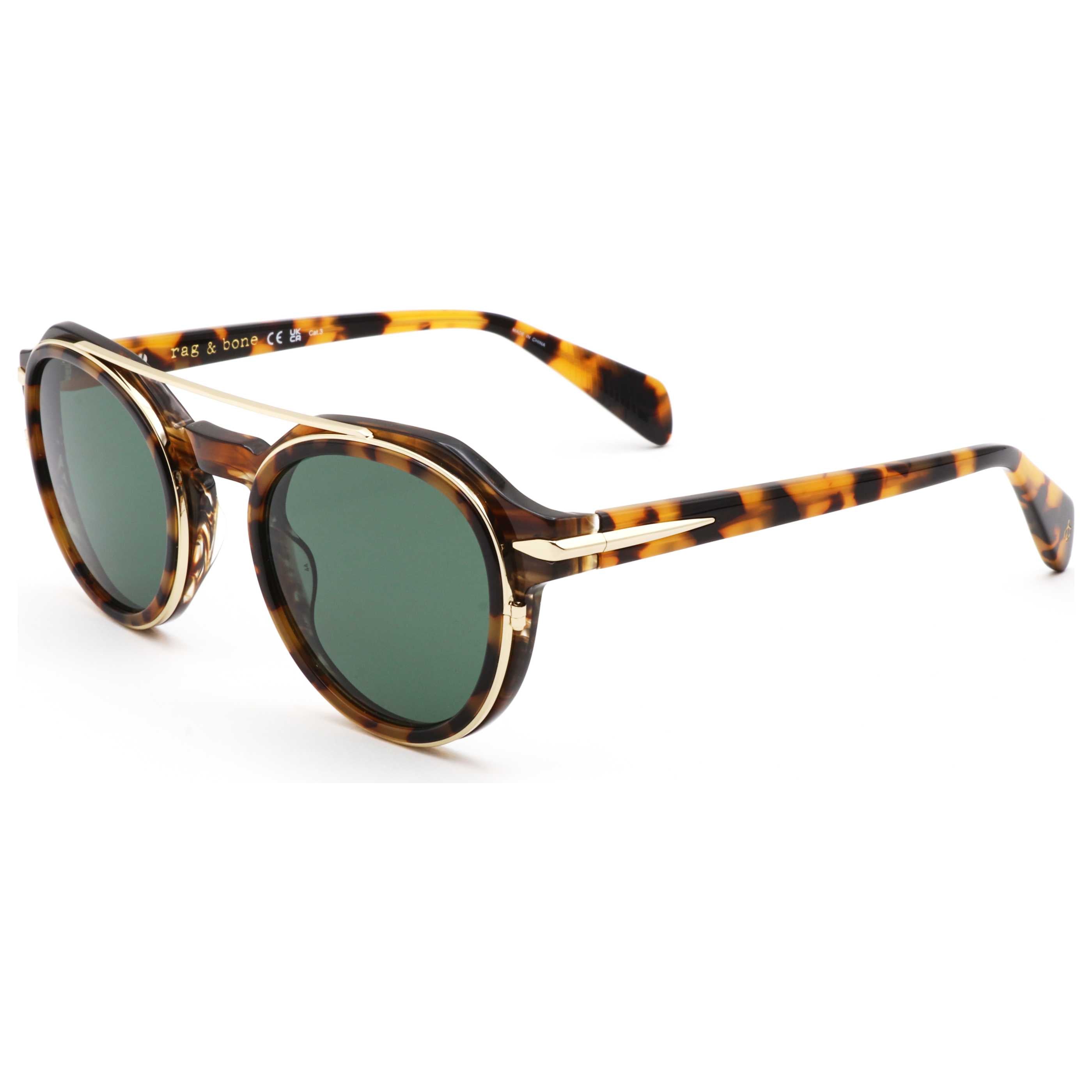 Rag & Bone RNB6006S08651 Tortoiseshell Round Sunglasses — Brown by Rag & Bone