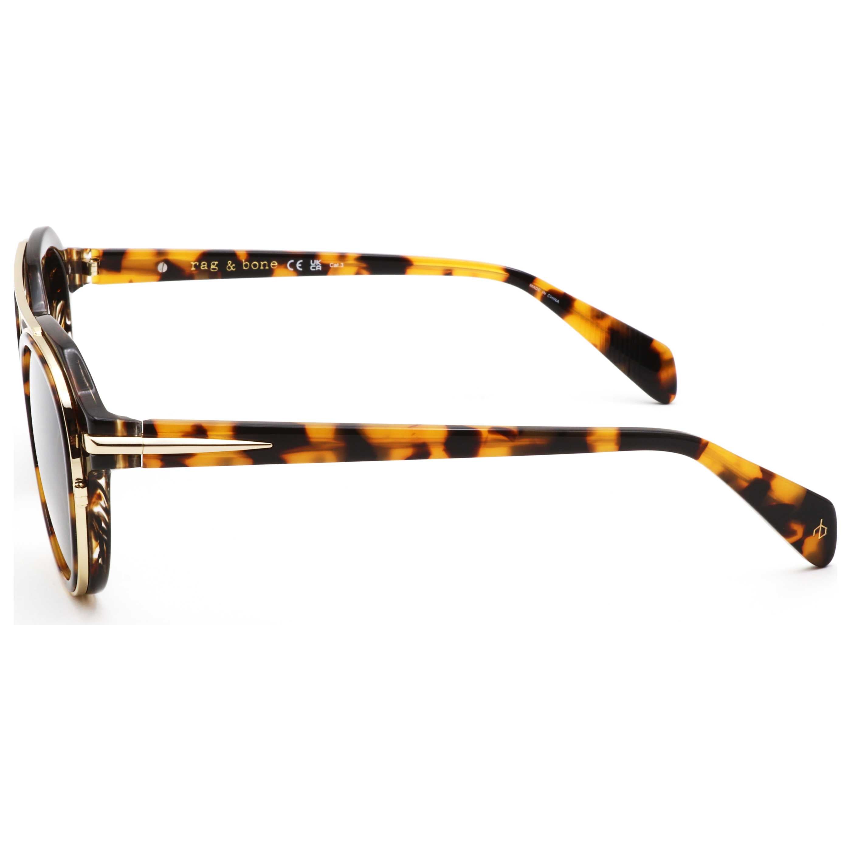 Rag & Bone RNB6006S08651 Tortoiseshell Round Sunglasses — Brown, view 2