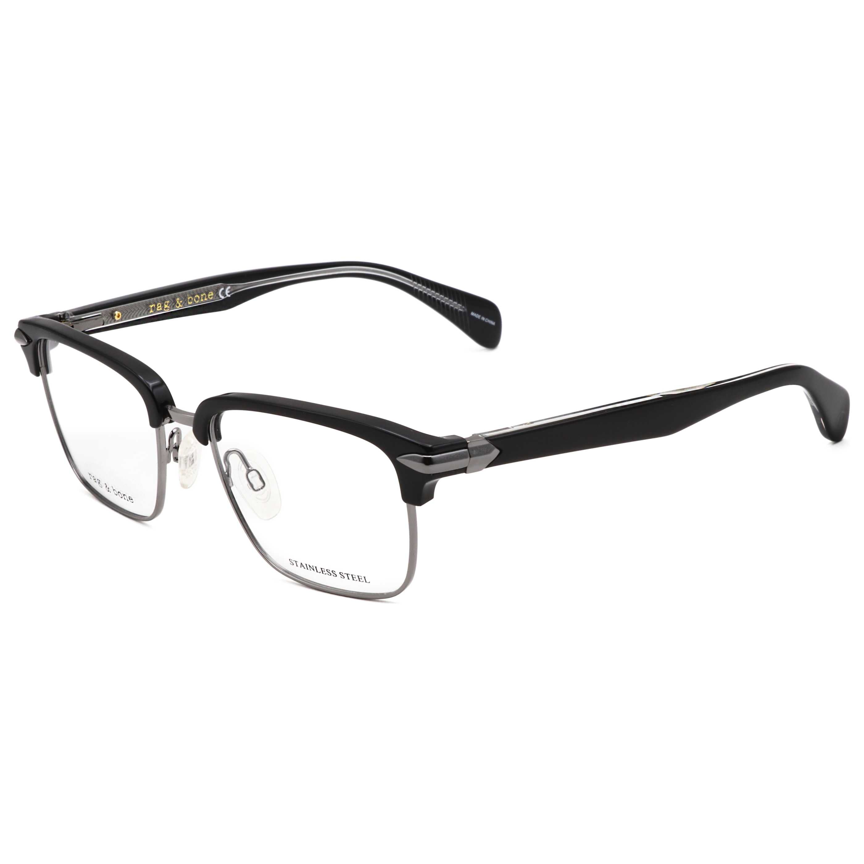 Rag & Bone RNB7038G80751 Metal-Framed Eyeglasses — Black by Rag & Bone
