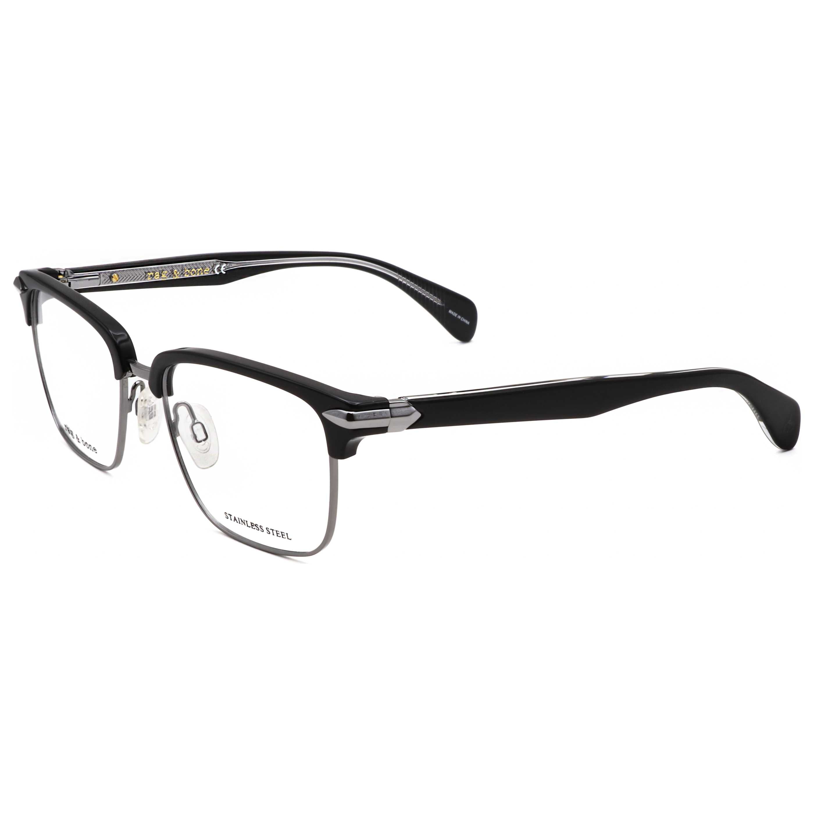 Rag & Bone RNB7038G80753 Browline Metal-Trim Eyeglasses — Black by Rag & Bone