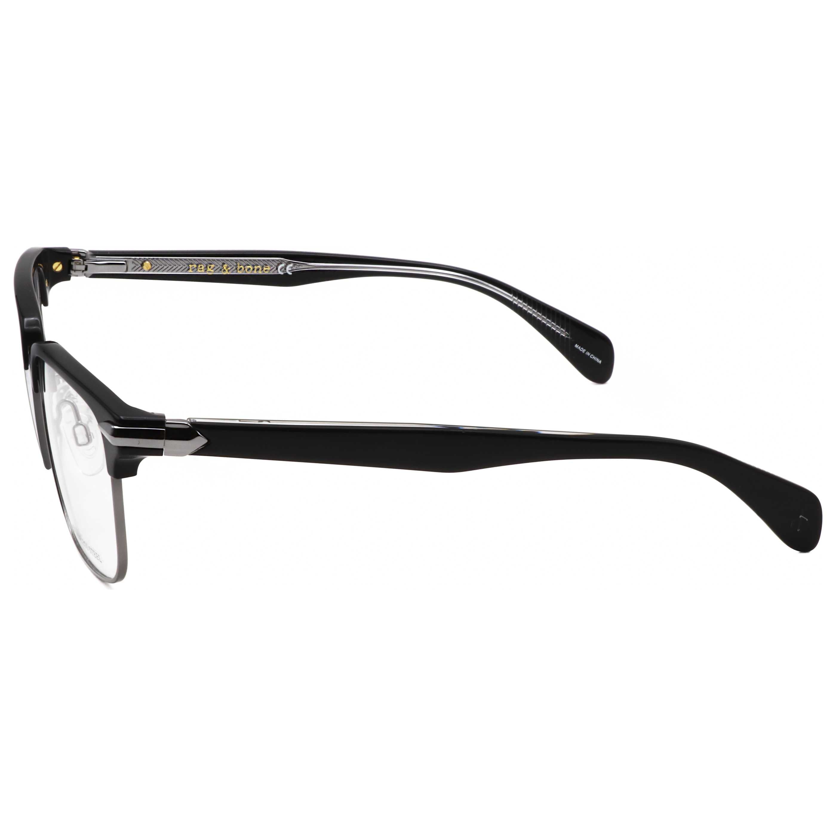 Rag & Bone RNB7038G80753 Browline Metal-Trim Eyeglasses — Black, view 2