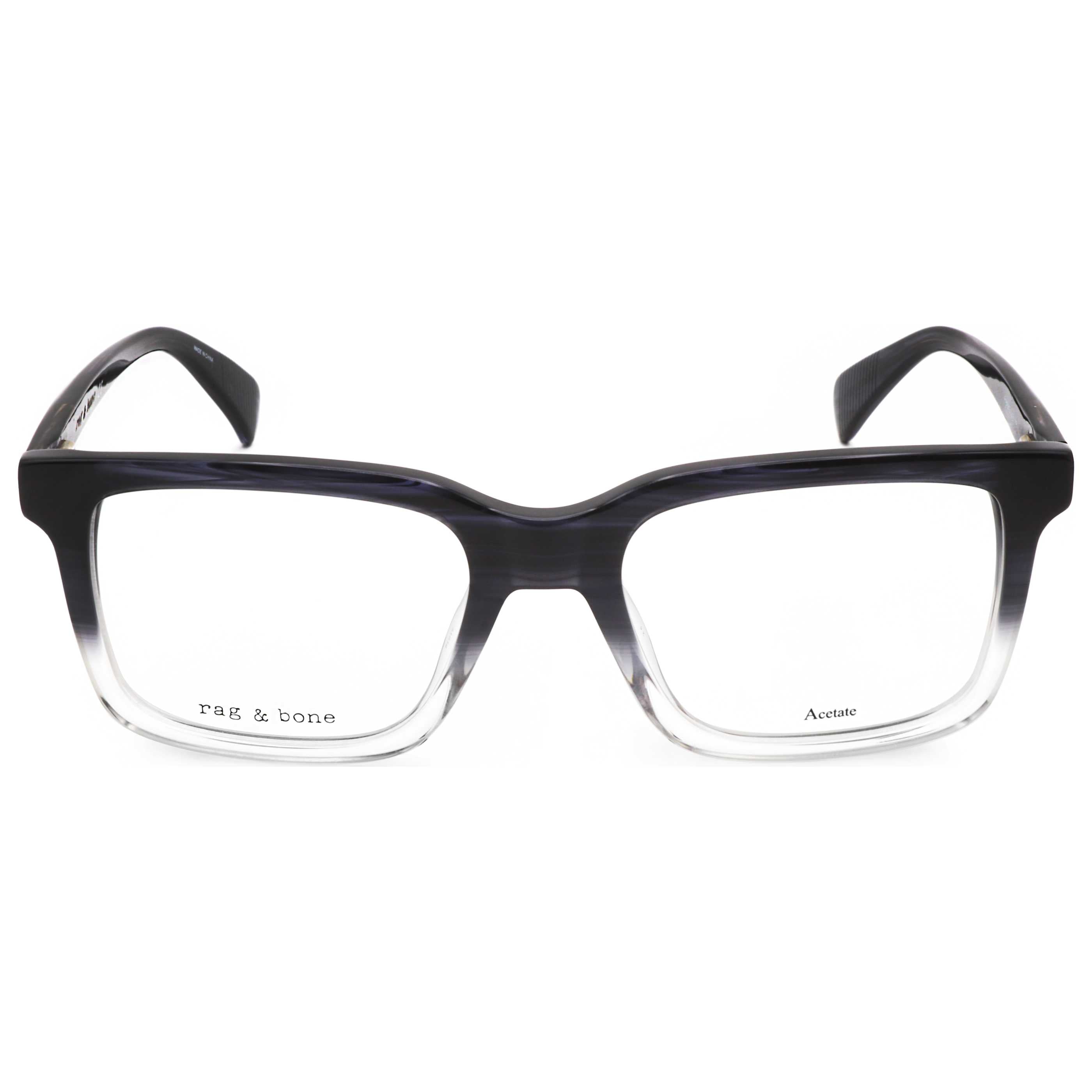 Rag & Bone RNB7053G2W853 Grey Horn Square Eyeglasses — Black, view 3