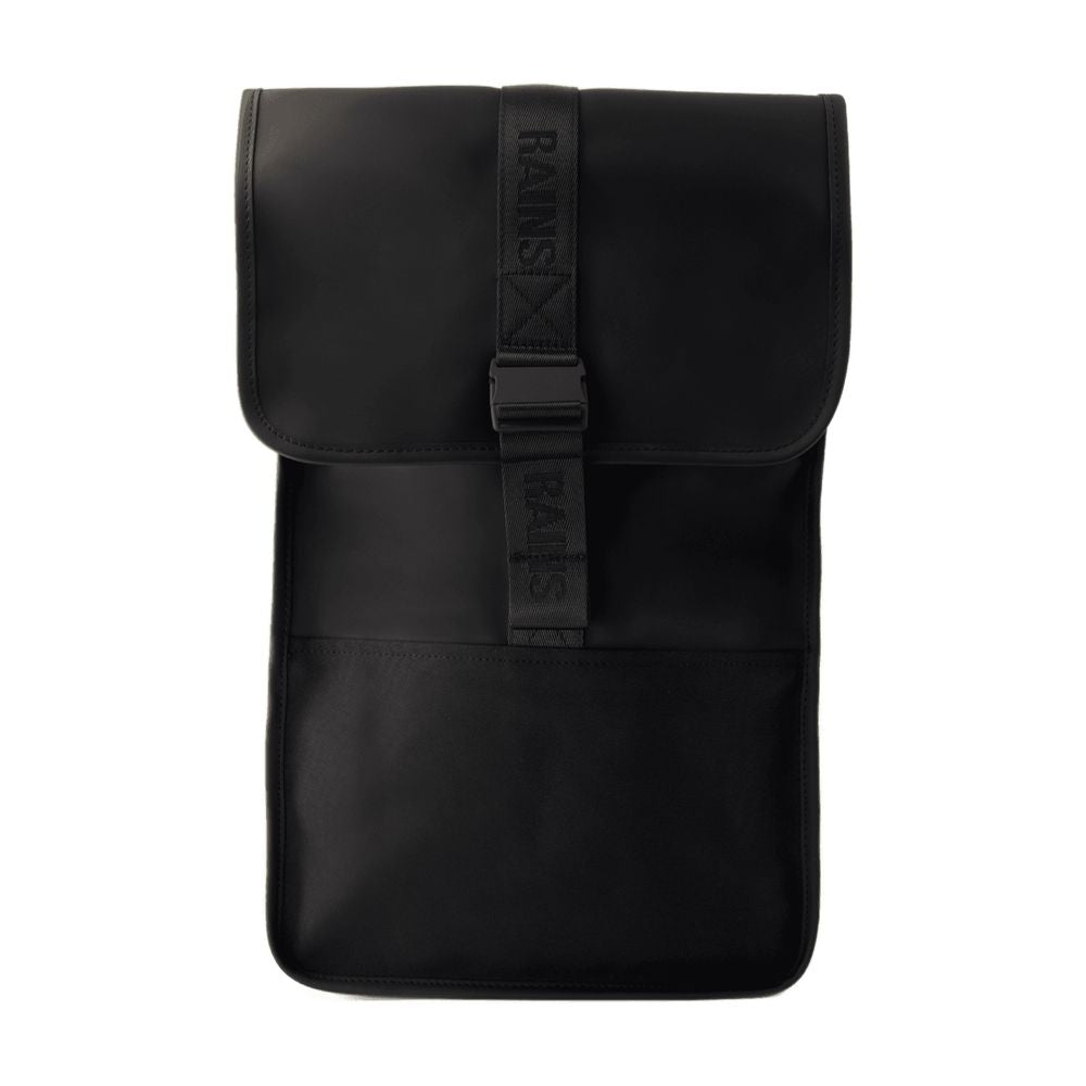 Rains Synthetic Roll-Top Backpack — Black, view 2