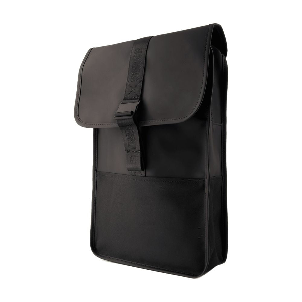 Rains Synthetic Roll-Top Backpack — Black, view 3
