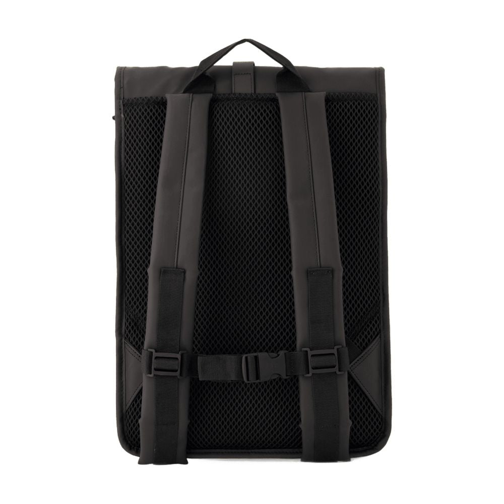 Rains Roll-Top Rucksack Backpack — Black by Rains