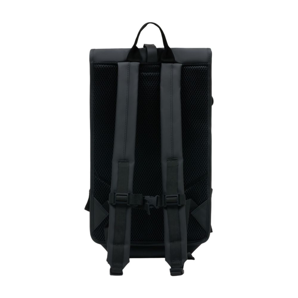 Rains Roll-Top Synthetic Backpack — Black by Rains