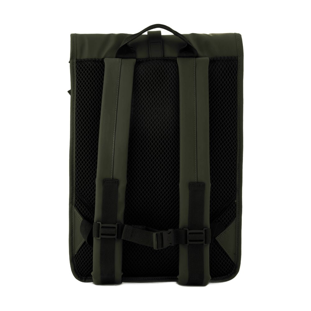 Rains Roll-Top Synthetic Backpack — Green by Rains