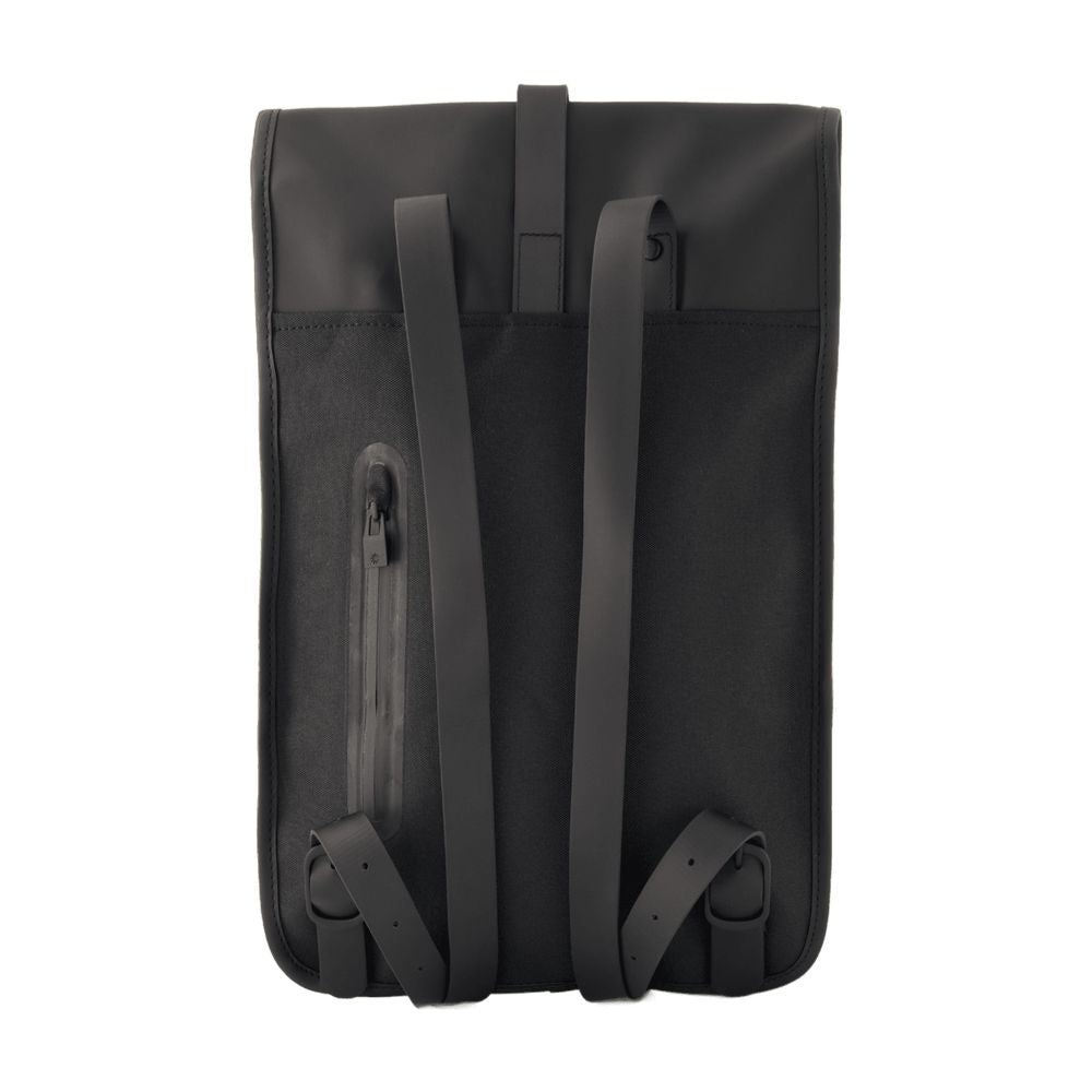 Rains Water-Resistant Synthetic Mini Backpack — Black by Rains