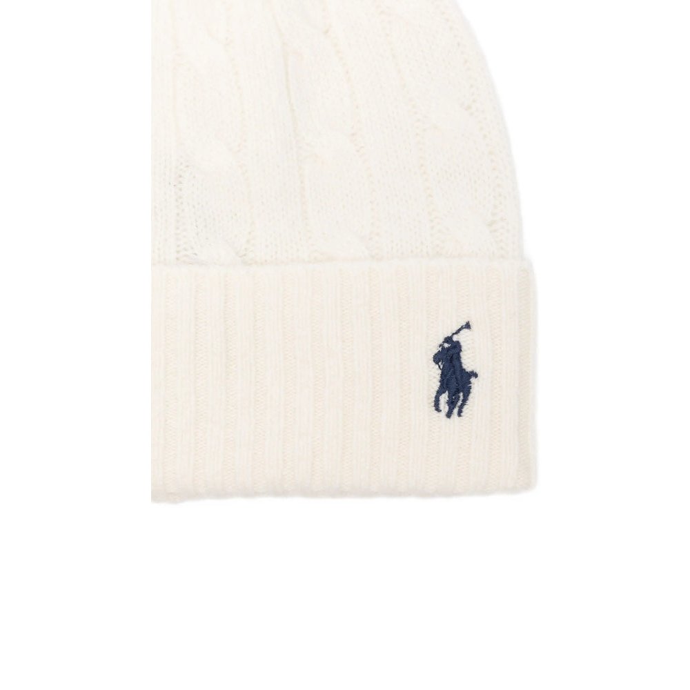 Ralph Lauren 455981442003 Cable-Knit Wool-Cashmere Beanie — White, view 3