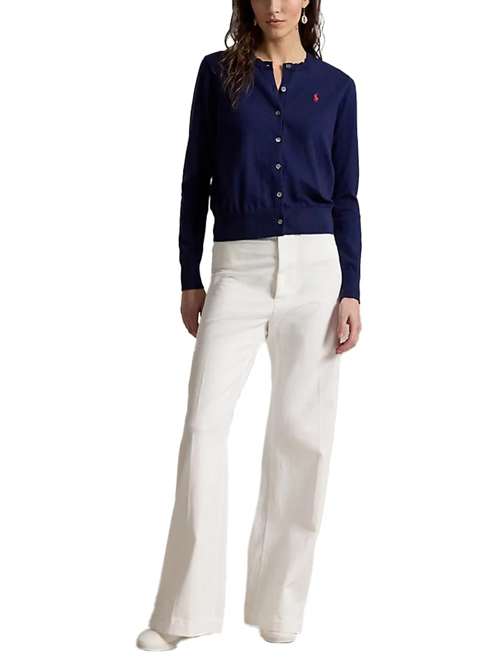 Ralph Lauren Embroidered Pony Cardigan — Navy, view 2
