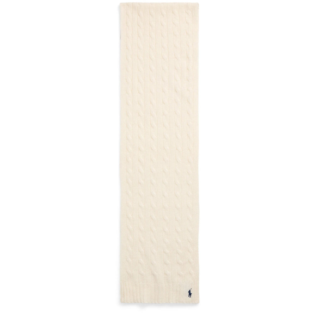 Ralph Lauren Cable Knit Wool-Cashmere Scarf — Beige by Ralph Lauren