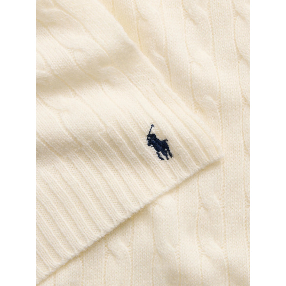 Ralph Lauren Cable Knit Wool-Cashmere Scarf — Beige, view 2