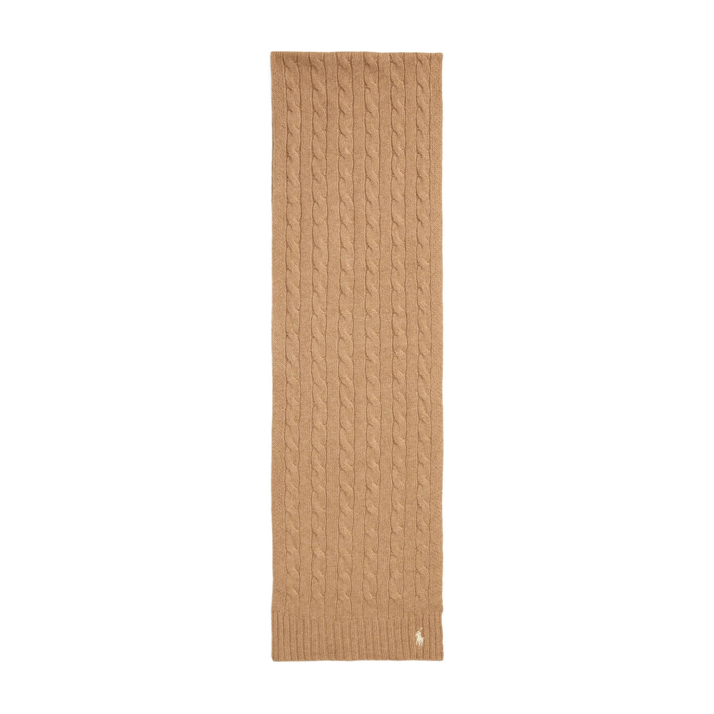 Ralph Lauren Cable-Knit Wool & Cashmere Scarf — Brown by Ralph Lauren