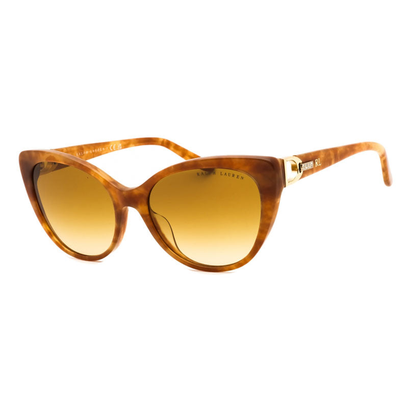 Ralph Lauren Sunglasses Cat Eye Full Rim, Havana Frame And Yellow Gradient Lens Rl8215bu60832l Brown by Ralph Lauren
