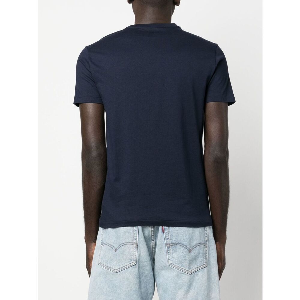 Ralph Lauren Logo-Embroidered Cotton T-Shirt — Navy, view 2