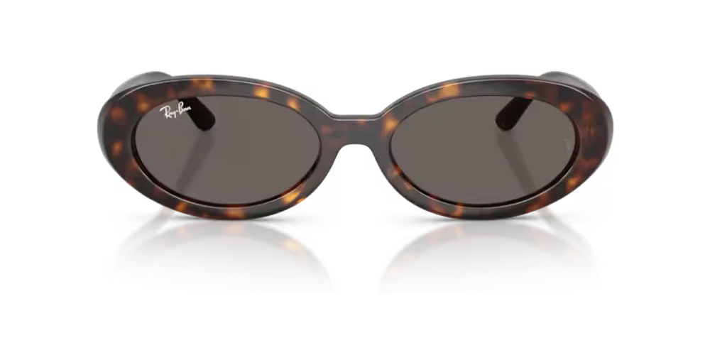 Ray-Ban RB2223902B1 Oval Havana Acetate Sunglasses — Brown by Ray-Ban
