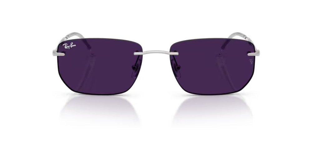 Ray-Ban RB3768003MH Metal Square Sunglasses — Silver, view 2