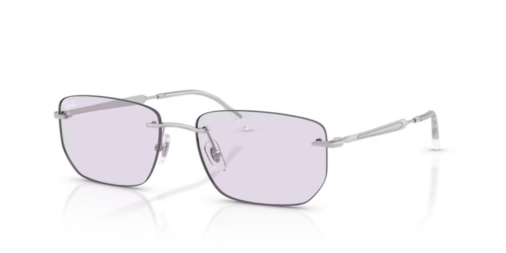 Ray-Ban RB3768003MH Metal Square Sunglasses — Silver, view 3