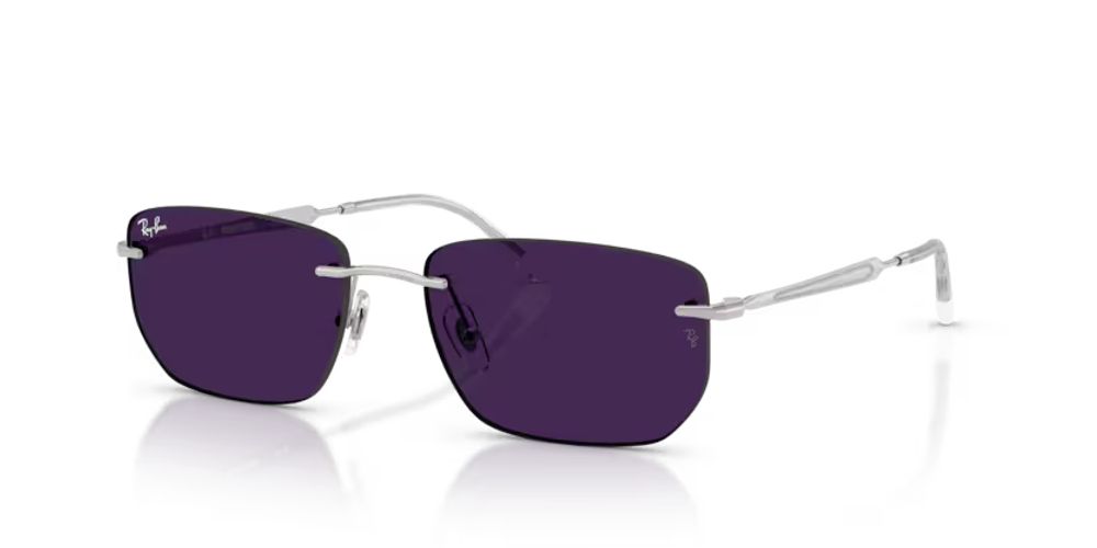 Ray-Ban RB3768003MH Metal Square Sunglasses — Silver, view 4