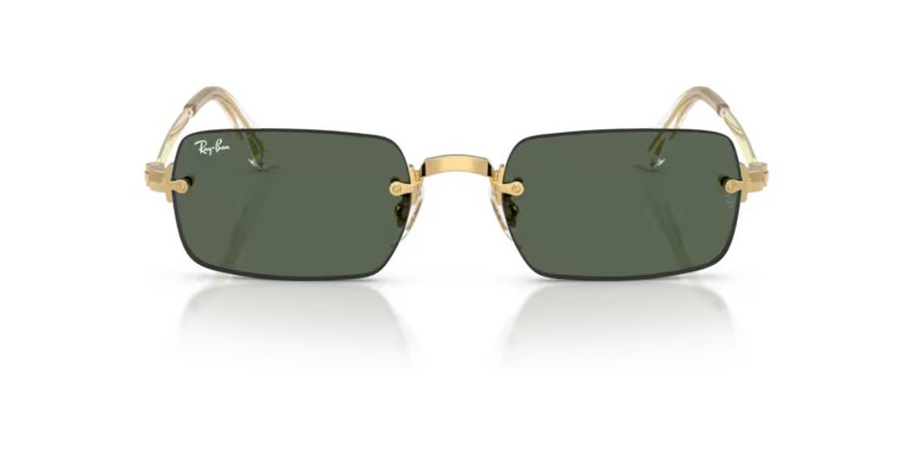Ray-Ban RB392800171 Rectangular Metal-Frame Sunglasses — Gold by Ray-Ban