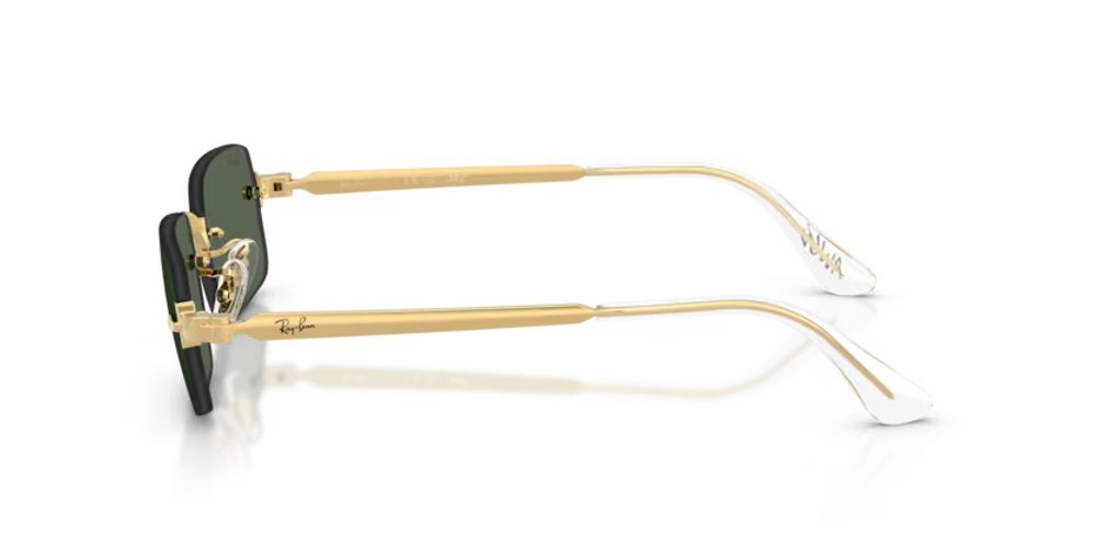 Ray-Ban RB392800171 Rectangular Metal-Frame Sunglasses — Gold, view 3