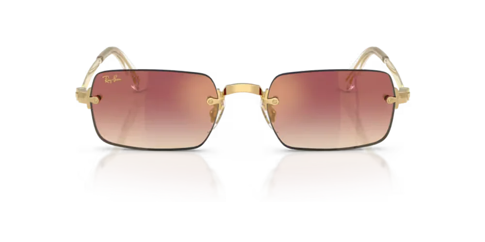 Ray-Ban RB39280018H Metal-frame Rectangle Sunglasses — Gold by Ray-Ban