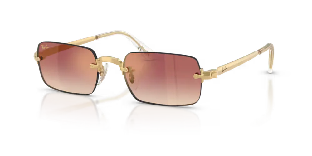 Ray-Ban RB39280018H Metal-frame Rectangle Sunglasses — Gold, view 2